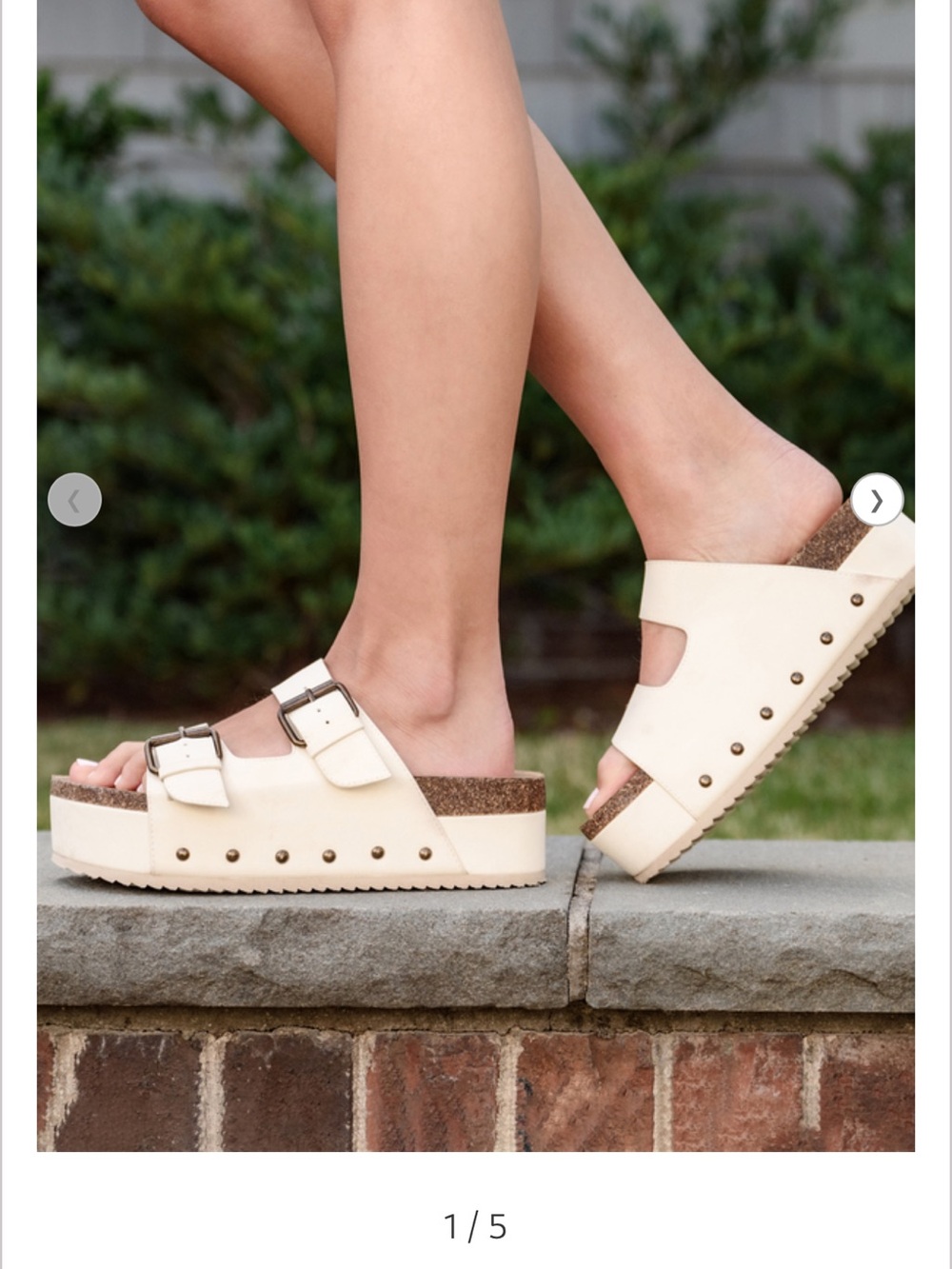 Altar'd State Cream Double-Buckle Platform Mules